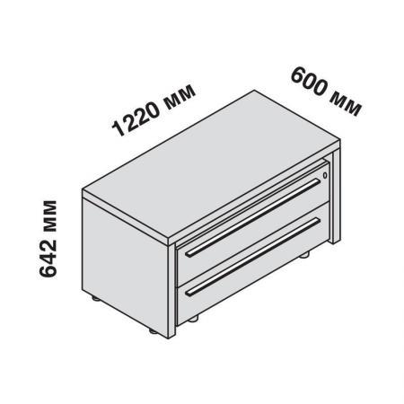 Тумба сервисная Las E.O.S. 118852880 с центральным замком (вяз, 1220х600х642 мм, 2 ящика)